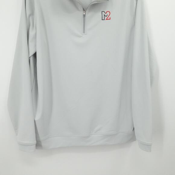 Peter Millar Sweater Mens‎ Extra Large Gray 1/4 Zip Lightweight Embroidered Logo - Picture 8 of 12